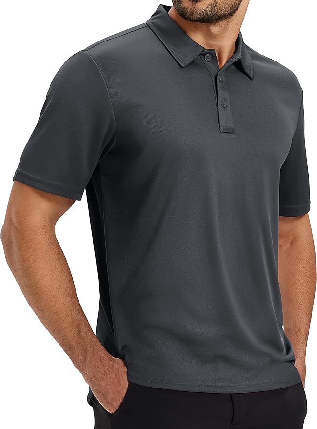 TACVASEN Mens Polo Shirts Short Sleeve Dry Fit Performance Breathable Golf Shirt with Collar Tennis Casual Business Work