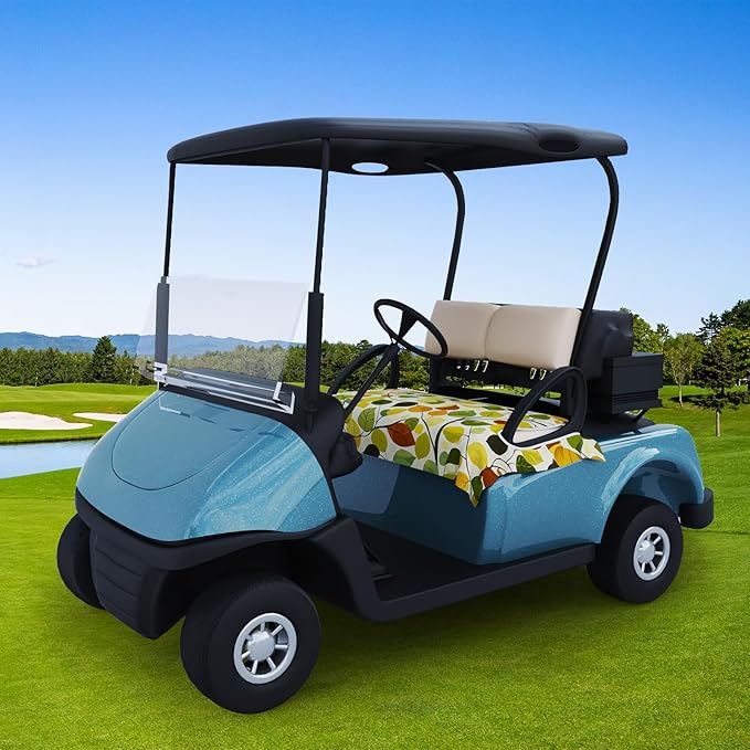 AQQA Golf Cart Seat Covers, Tropical Palm Leaf-Boho-Marble Microfiber Golf Cart Seat Blanket, Golf Blanket, Golf Accessories, Golf Cart Seat Towel Fits All 2-Seat Golf Carts, 55"x 32"