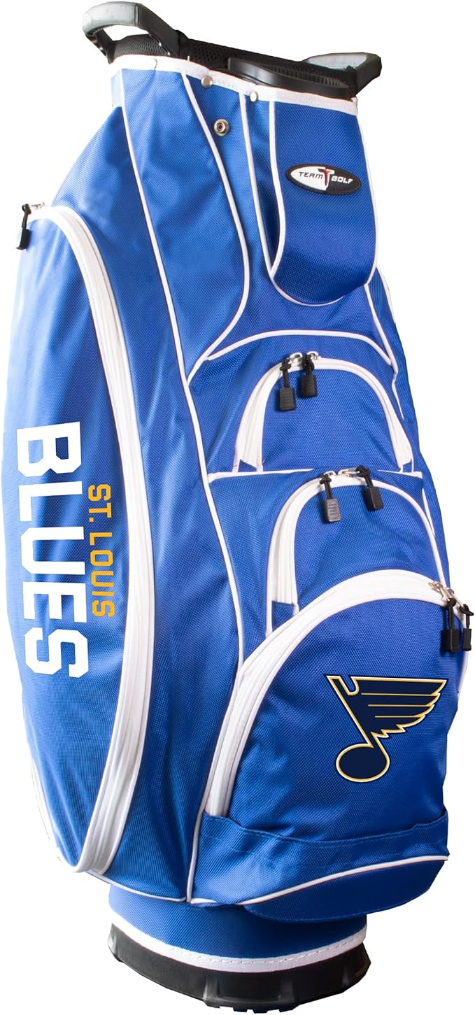 Team Golf NHL ST Louis Blues Albatross Golf Bag Lightweight, 10-Way Club Divider, Spring Action Stand, Insulated Cooler Pocket, Velcro Glove and Umbrella Holder & Lift Assist Handles