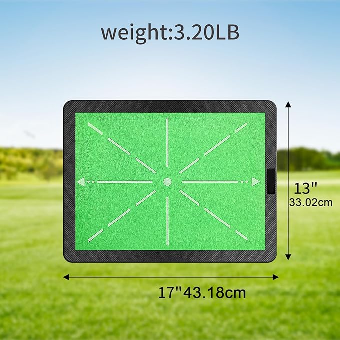 Golf Hitting Mat, Advanced Guides for Premium, Impact Detection- Outdoor/Indoor Use- Swing Trainer for Home Training- for Golf Lovers and Beginners