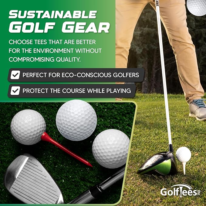 Wood Golf Tees - Standard Golf Tees for Men and Women