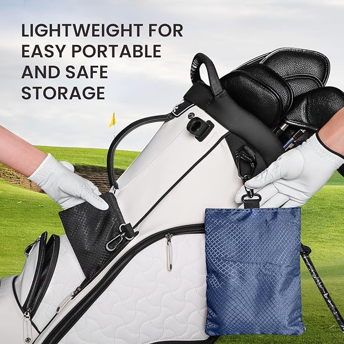 FINGER TEN Golf Pouch Bag for Valuables Tee Color with 4 Golf Pencil Pack, Zippered Pocket Gear Clip Hook to Bag