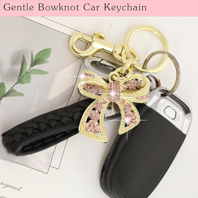 Heart Bag Charm,Cute Bowknot Bag Charm Keyring Heart Keychain Bag Accessories for Women