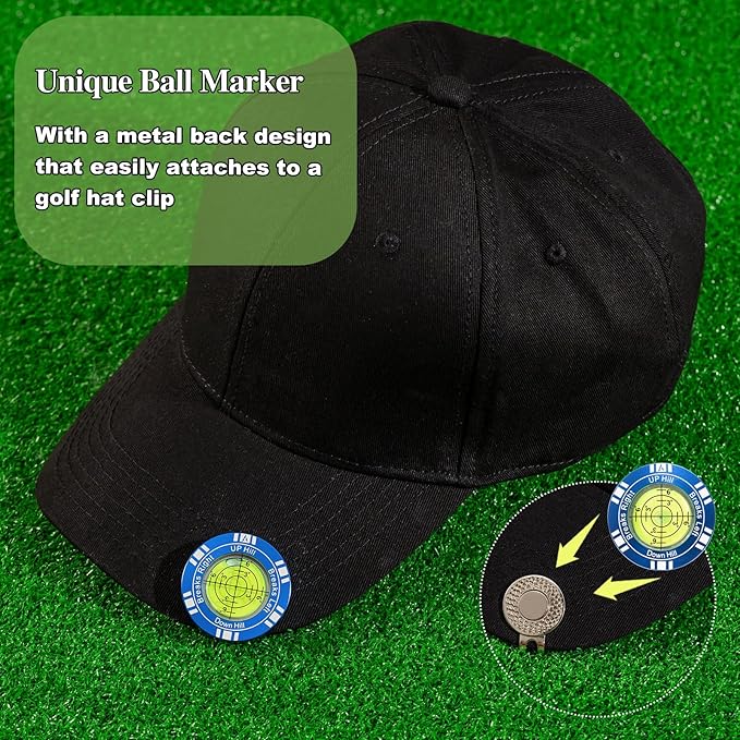 Golf Putt Green Reader, High Precision Golf Training Aid, Stylish Hat Clip Ball Marker, Golf Accessories for Men Women