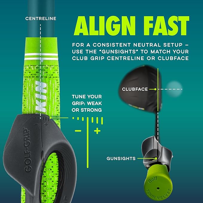 GOLF-GRIP™ Golf Grip Trainer for Left & Right-Handed Golfers – Snap-On Golf Training Aid for Proper Hand Position & Swing Technique – Hit Straighter, Longer Shots & Fix Slices or Hooks