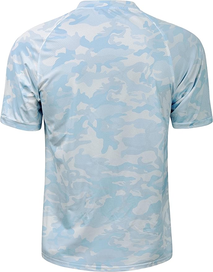 TAPULCO Mens Collarless Golf Shirts Short Sleeve Dry Fit Stretch Casual Breathable Lightweight Tshirts