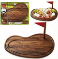 Golf Cheese Board Gift Set Golf Party Favor Prizes Charcuterie Wood Board with Knives and Box Father Day Gift for Dad Grandpa Party Tournament Game(Walnut,15 x 8.3 x 0.47 ")