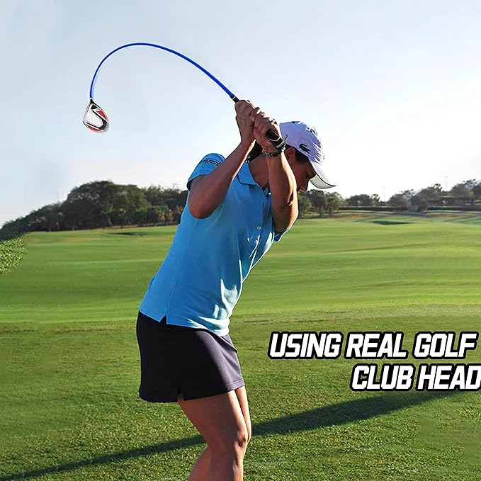 PGM Golf Swing Training Aid for Right-Handed Men and Women - Driver and Iron Weighted Swing Trainer Golf Club Click Stick for Strength Grip Tempo & Flexibility Training