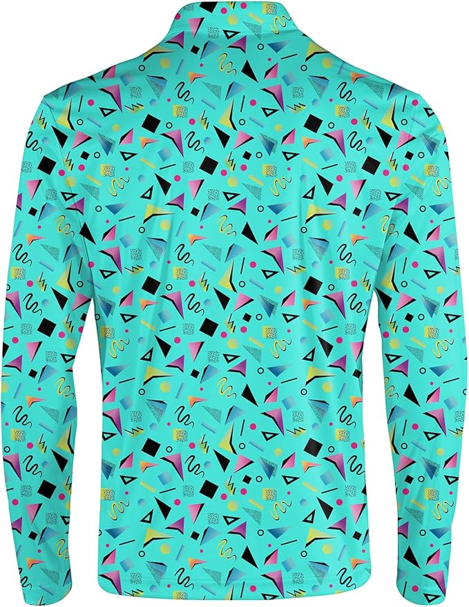 Men's Long Sleeve Golf Shirt Quick Dry 3 Button Work Fishing Outdoor Casual Collar Shirt