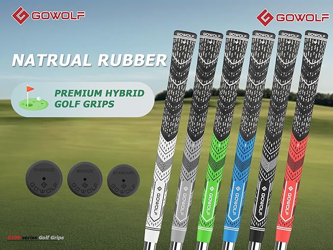 Gowolf Golf Grip Cord Rubber Multi-compound Golf Driver Irons Club Choose 13 Grips with 15pcs Tapes Or Full Kit choose one