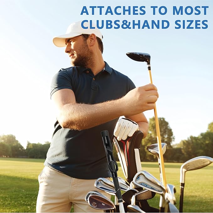 Golf Grip Trainer,Golf Club Grip Trainer Right Hand,Golf Grip Swing Training Aid for Golfer Proper Hand Position,Attaches to Most Golf Handles