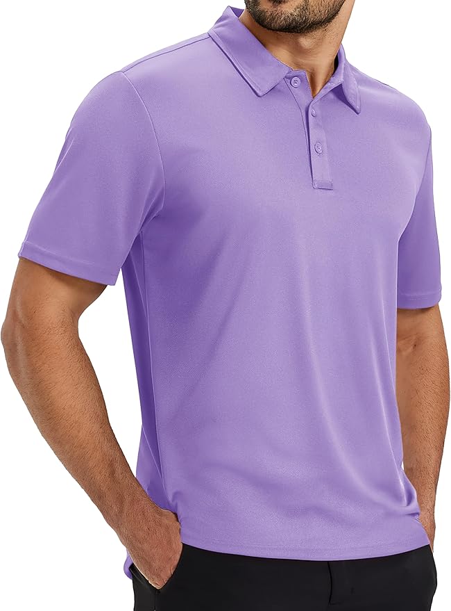 TACVASEN Mens Polo Shirts Short Sleeve Dry Fit Performance Breathable Golf Shirt with Collar Tennis Casual Business Work