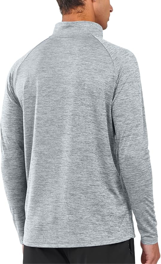 NORTHYARD Quarter Zip Pullover Men Running Shirt Long Sleeve Moisture Wicking Quick Dry Athletic Workout Shirts