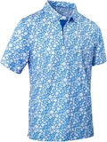Mens Golf Shirts Quick Dry Moisture Wicking Casual Short Sleeve Performance Athletic Print Collared Stylish Men Polo Shirt