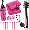 Liliful 12 Pcs Golf Accessories Kit, Include Golf Ball Bag with Hook Towel Tees Magnetic Ball Marker Divot Tool Cleaner Brush for Women Man Gifts