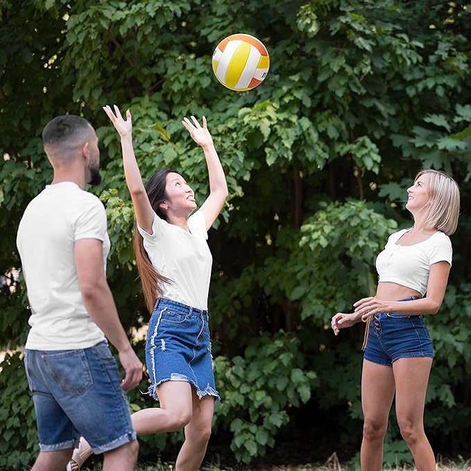 Soft Touch Volleyball Ball Gifts for Teen Girls Kids Youth Team Beginners Durable Volleyballs for Outdoor Indoor Beach Pool Water Play Official Size 5 Training Practice Volley Ball