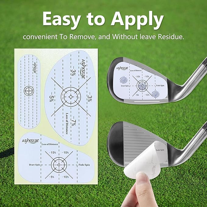 Golf Impact Tape - Golf Impact Stickers for Golf Clubs Golf Training aid,Self-Teaching Sweet Spot and Shot Consistency Analysis, Golf Club face Impact Tape for Woods Irons and Putters