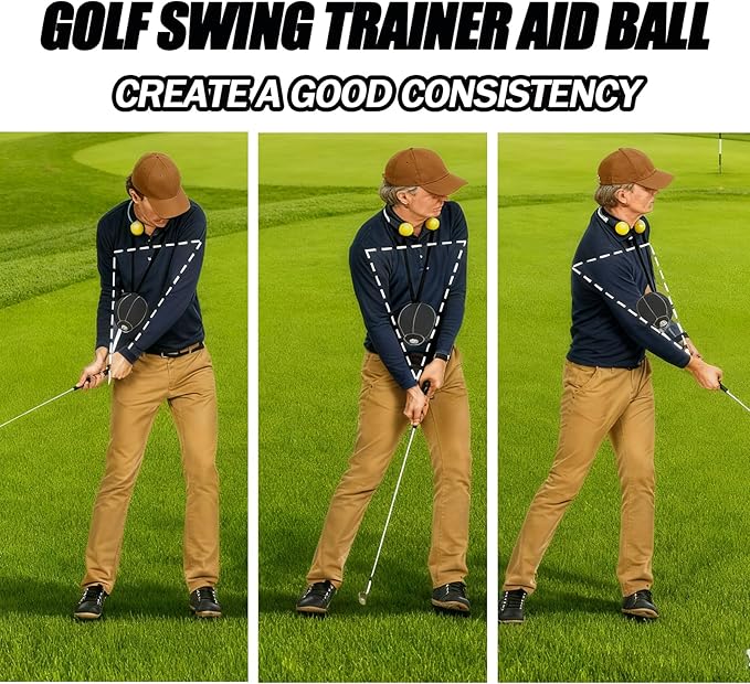 Retractable Golf Swing Training Aid, Golf Grip Trainer and Right-Handed Golf Training Aid for Chipping Hitting, Portable Grip Trainer with Click Feedback