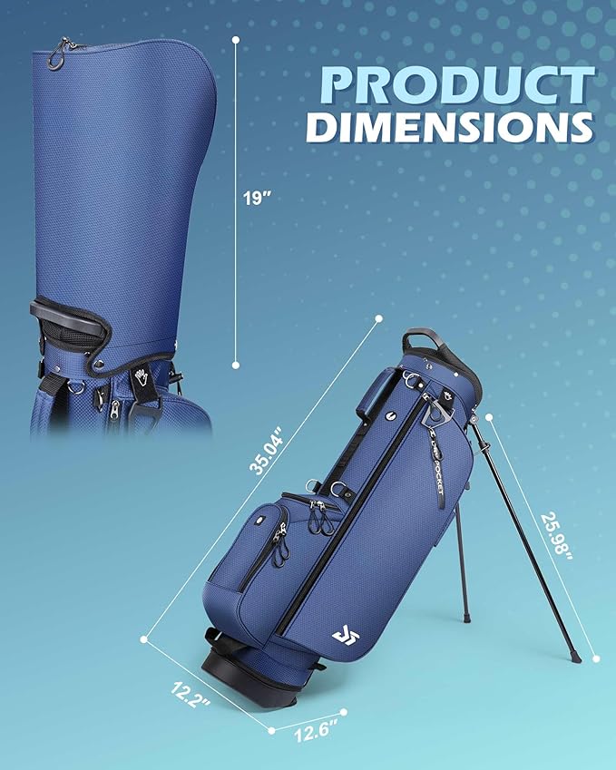 Golf Stand Bag – 2025 Upgraded Version with Cooler Pocket, Glove Patch & Tee Holder, Lightweight Sunday Golf Bag for Men & Women