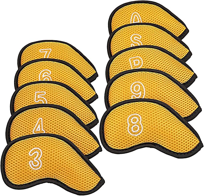 10Pcs/Pack New Meshy Golf Iron Covers Set Golf Club Head Cover Fit Most Irons