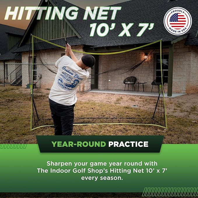 Hitting Net with Target Knotless Golf Net for Indoor and Outdoor Practice - Arrives Ready to Assemble and Use