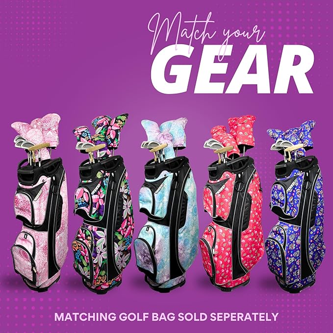 Taboo Fashions Resort Collection Golf Club Covers for Women - Numbered Golf Headcovers Set for Driver, Fairway and Hybrid Clubs - Weather Resistant, Pack of 4