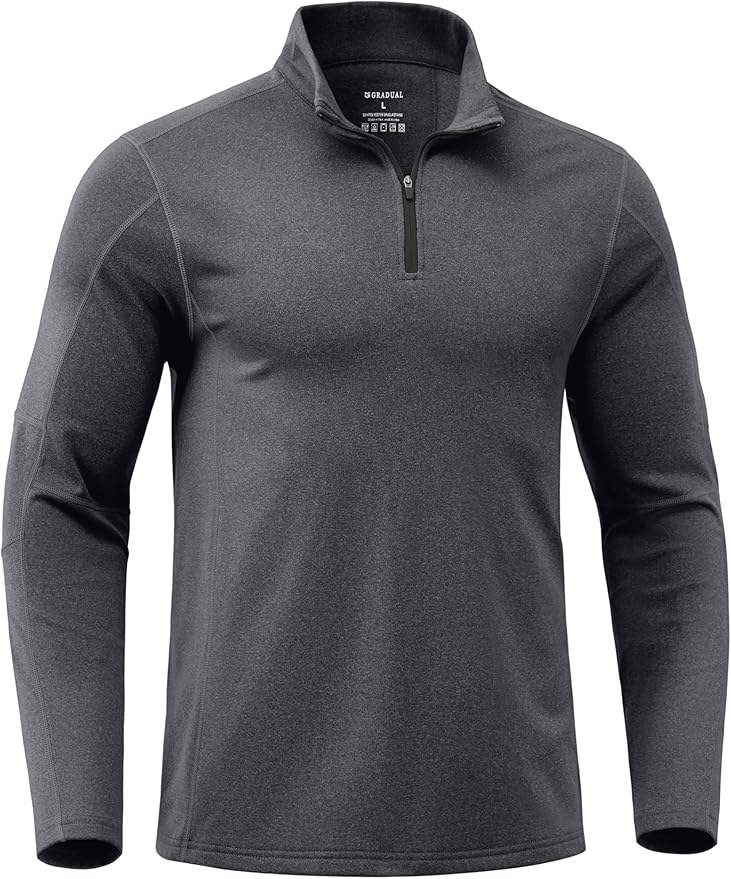 G Gradual Quarter Zip Pullover for Men Fleece Lined Sweatshirt Long Sleeve Winter Golf Shirt Mock Neck Polo Running Sweater
