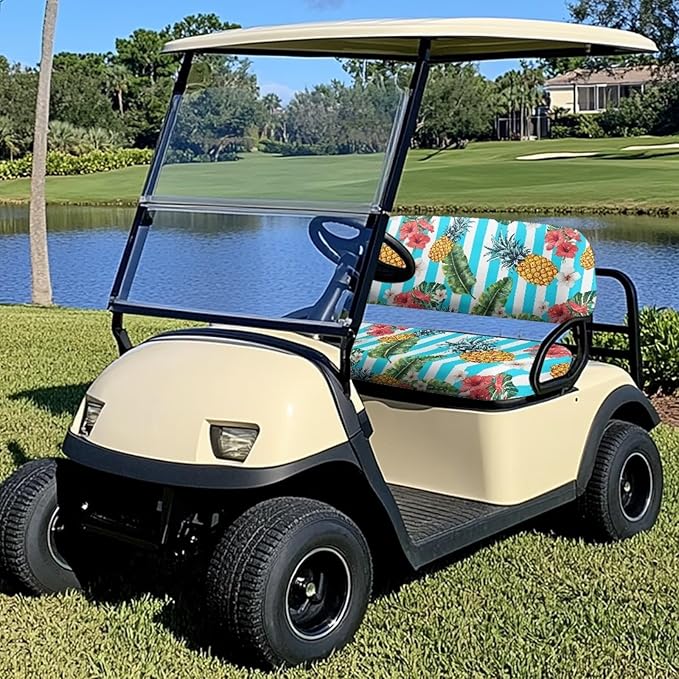 Fashion Print Golf Cart Seat Covers 2 Passenger Golf Cart Backrest Cover Golf Cart Seat Towel Gift for Friends