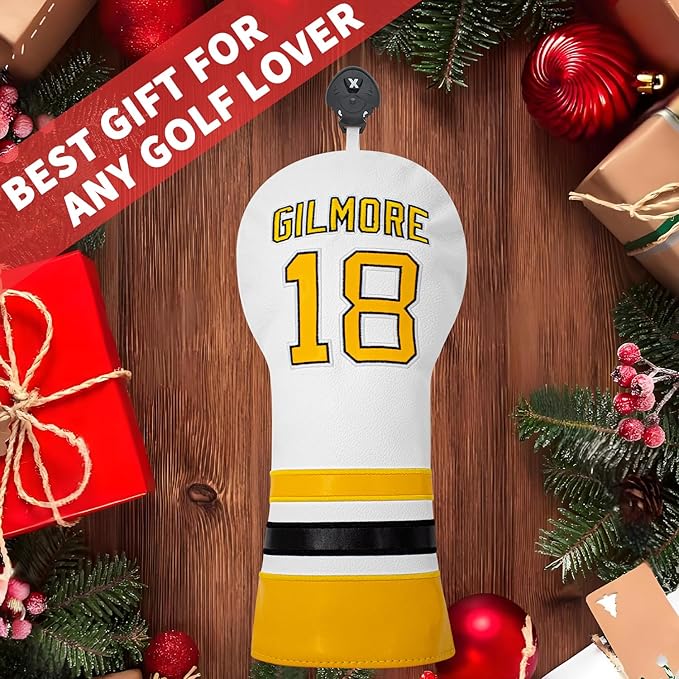 Golf Headcovers Golf Club Headcovers Sports Style Number 18 Premium Leather Driver Fairway(FW) Wood Hybrid(UT), Golf Blade Mallet Putter Cover