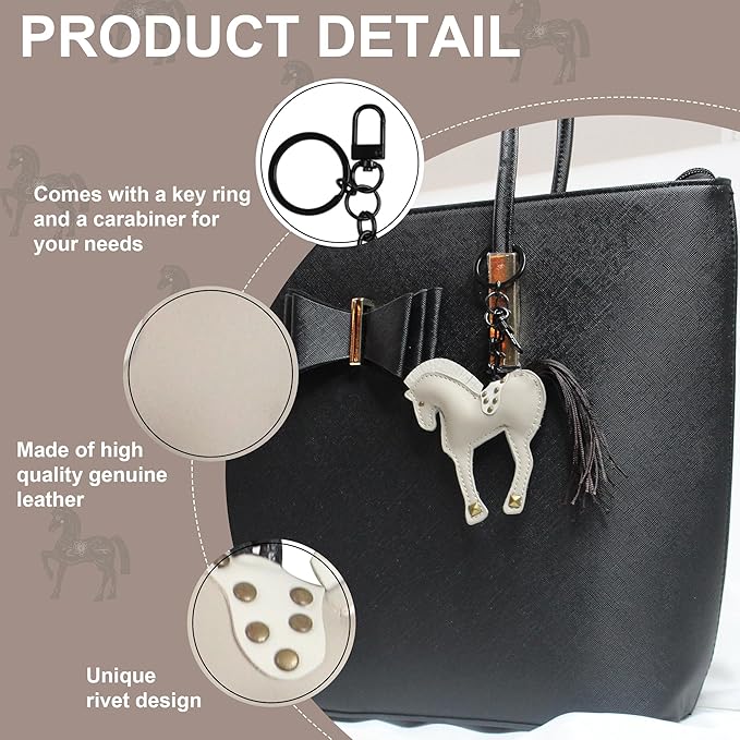 Horse Keychain, Hanging Charm Accessory for Purse, Bag and Backpacks Pony Key Chain for Women