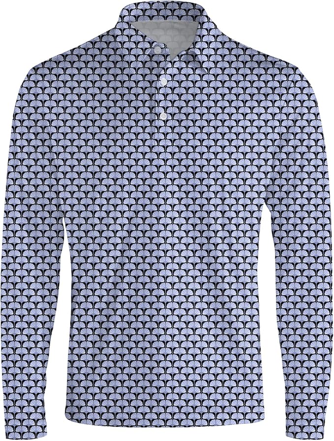 Men's Long Sleeve Golf Shirt Quick Dry 3 Button Work Fishing Outdoor Casual Collar Shirt