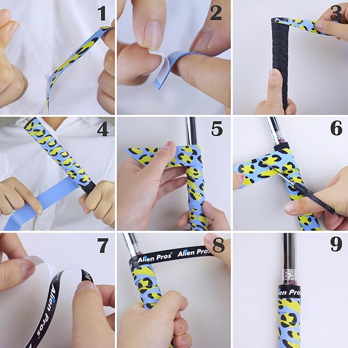 Alien Pros Golf Grip Wrapping Tapes - Innovative Golf Club Grip Solution - Enjoy a Fresh New Grip Feel in Less Than 1 Minute