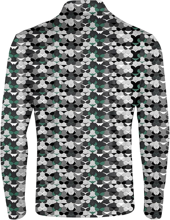 Men's Long Sleeve Golf Shirt Quick Dry 3 Button Work Fishing Outdoor Casual Collar Shirt
