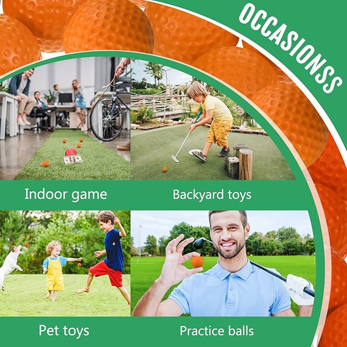 Junkin 80 Pcs Foam Golf Balls Rubber Practice Balls Realistic Feel and Flight Sport Training for Indoor or Outdoor Backyard Golf Training