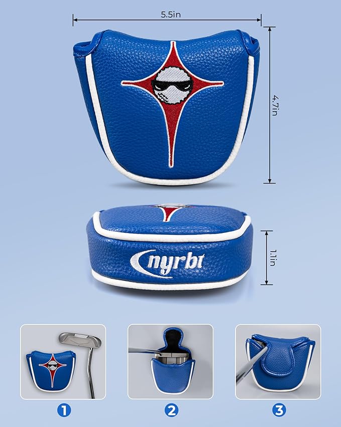 Golf Club Headcover Poker Element Embroidery Design Magnetic Closure Elegant Premium PU Leather Driver Fairway Wood Hybrid Blade Mallet Putter Cover Wood Head Cover