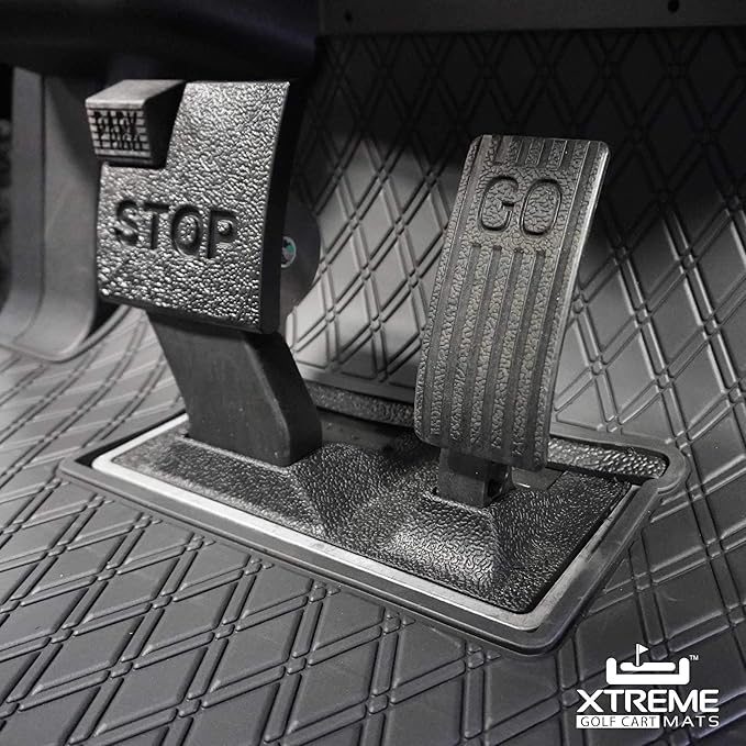 Xtreme Mats Club Car Compatible Golf Cart Mat, Full Coverage Rubber Floor Liner - Fits Club Car Models Precedent (2004-2024+)/Onward & Tempo (2017-2024+)/Villager & V4L (2019-2024+) - All Black