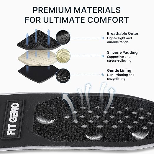 Fit Geno Elbow Brace for Tennis & Golfer's Elbow: Adjustable Elbow Strap for Tendonitis Pain Relief with Compression Pad - Support for Sports Men and Women - Forearm 10''-15.5'', 1 Pack