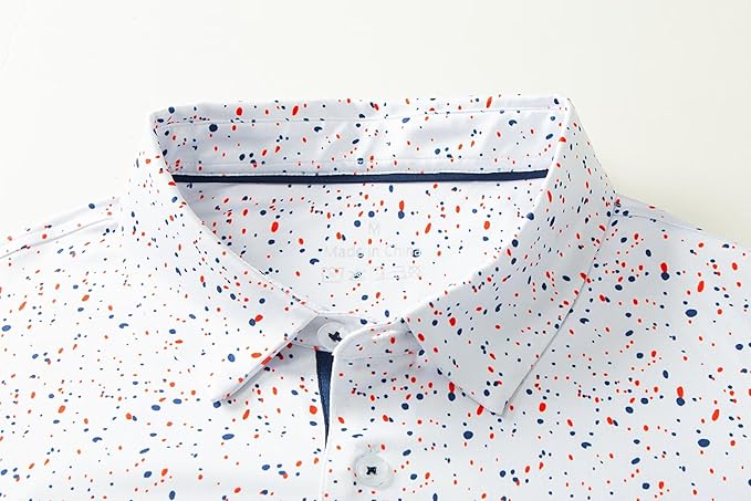 Mens Golf Shirts Quick Dry Moisture Wicking Casual Short Sleeve Performance Athletic Print Collared Stylish Men Polo Shirt