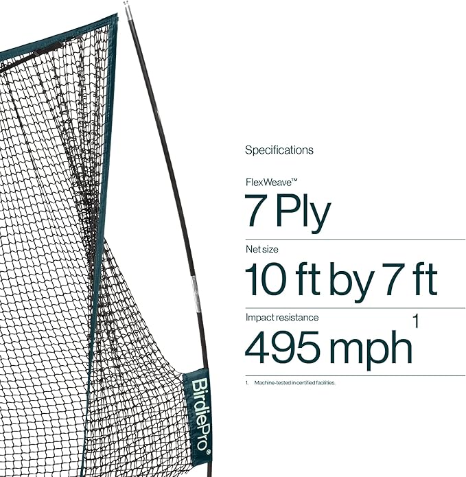 BirdiePro® - American Pro Golf Practice Net, 10x7ft Heavy Duty Golf Hitting Net with EchoShield™ Target & FlexWeave™ Net, Indoor Outdoor Training Backyard, Full Set with Mat, Balls & Cap
