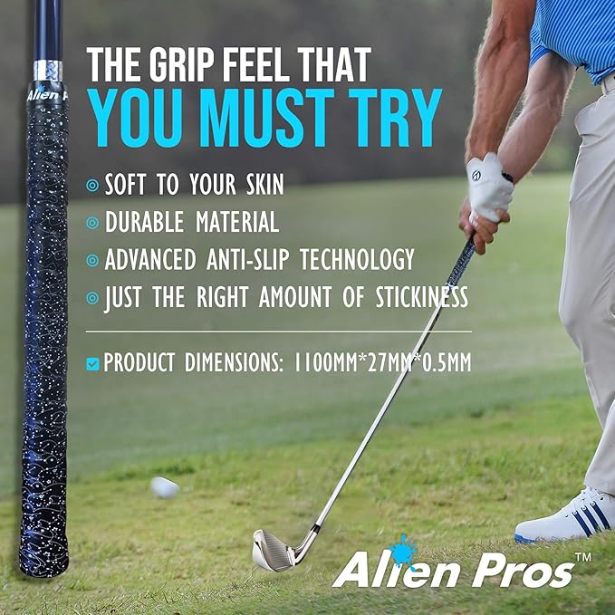 Alien Pros Golf Grip Wrapping Tapes - Innovative Golf Club Grip Solution - Enjoy a Fresh New Grip Feel in Less Than 1 Minute