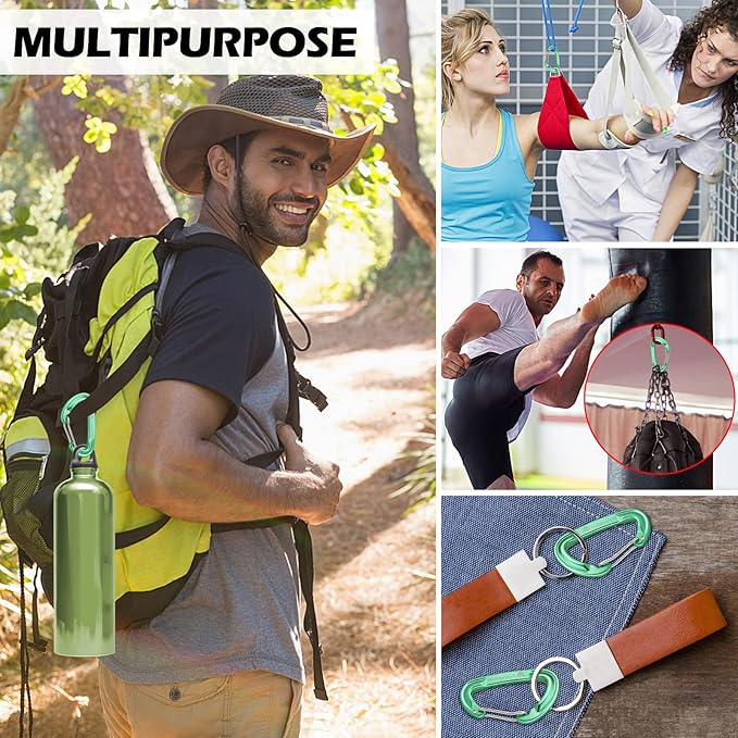 6pcs Small Carabiner Clips, 9KN (2023lbs) Heavy Duty, Lightweight Carabiner for Camping, Hiking, Keychain, Gym, Dog Leash