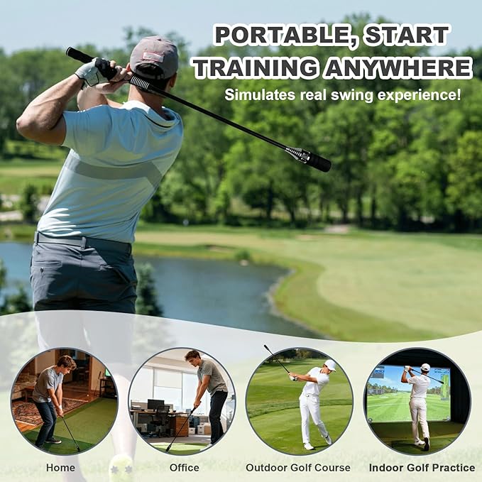 Golf Swing Speed Trainer Golf Grip Trainer for Warm Up, Adjustable Speed Controller Golf Swing Training Aid with Ergonomic Grip and Click Sound for Right Handed Golfers, Indoor & Outdoor Use
