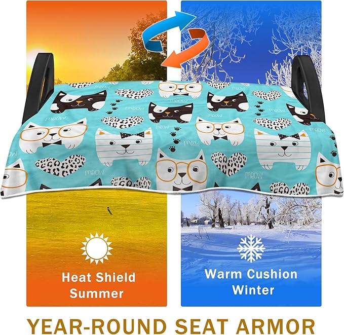 YOKYHOM Golf Cart Seat Covers,Blue White Black Golf Cart Seat Blanket Keeps Seat Comfortable and Clean, 100% Microfiber, 51''x 31'', for EZGO, Yamaha, Club Car and More 2-Seat Golf Carts