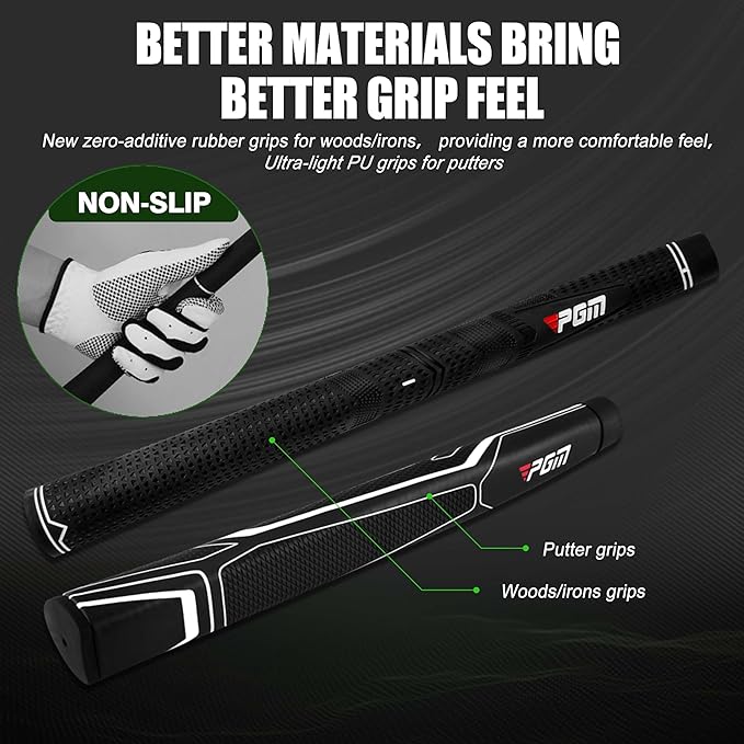 PGM 19 Piece Men's Complete Golf Club Sets - Ultra-Thin Face Titanium Driver (0.85+ COR), High COR Fairway Woods, Forged Irons, Precision CNC Milled Putter, with Stand Bag - Right Handed