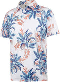 zeetoo Men's Polo Shirts Hawaiian Golf Polos Shirts Short Sleeve Performance Moisture Wicking Mens Golf Shirts