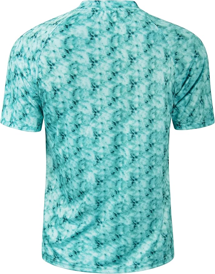 TAPULCO Mens Collarless Golf Shirts Short Sleeve Dry Fit Stretch Casual Breathable Lightweight Tshirts