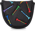 Colorful Nails Style Golf Half Mallet Putter Cover Headcover, Golf Putter Club Cover Magnetic Golf Head Covers Headcovers Club Protective Equipment
