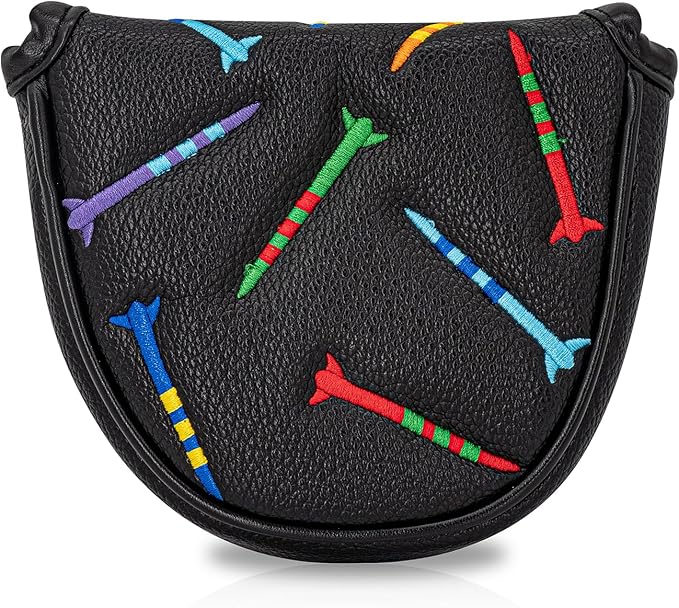 Colorful Nails Style Golf Half Mallet Putter Cover Headcover, Golf Putter Club Cover Magnetic Golf Head Covers Headcovers Club Protective Equipment