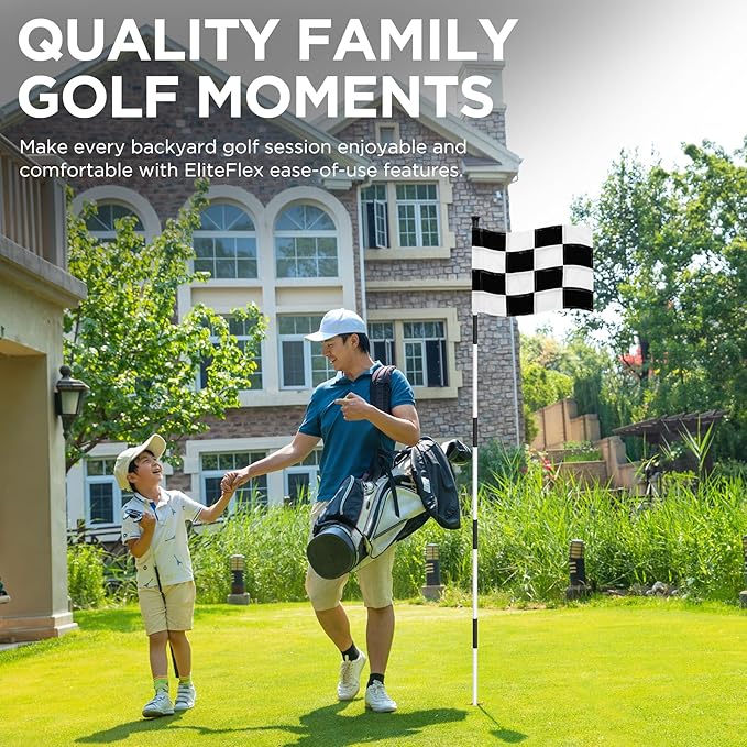 KINGTOP Golf Flagstick 6ft, Portable Five-Section Design for Backyard Practice Putting Green, Driving Range Golf Pin Flag Hole Cup Set, Gift Idea