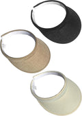 3 Pieces Clip On Visors Women Men Visor Sun Hats Hat Outdoor Sports Golf Beach Travel Tennis Cap